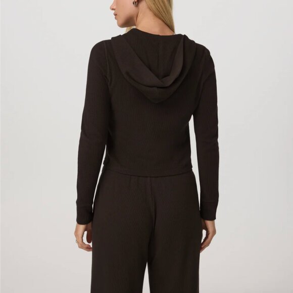 Waffle Full Zip Hoodie | Women's Dark Java Hoodie | Vuori - Picture 3 of 3